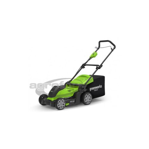 Fűnyíró fűgyűjtős, akkumulátoros Greenworks G40LM41 40 v, 41 cm, akku- és töltő nélkül