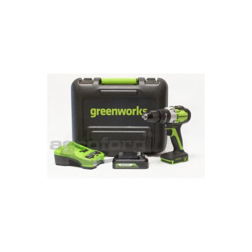 Ütvefúró-csavarozó akkumulátoros Greenworks GD24DD60K2 24v, 60 nm, akku és töltővel