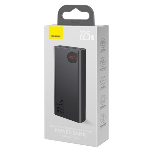 Baseus Bipow PPBD050302 20.000mAh, 20W, fehér (Micro-USB kábel, 25cm) kijelzős power bank