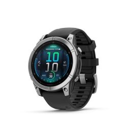   Garmin 010-03025-00 fenix E AMOLED (47mm) fekete szilikon pántos ezüst okosóra