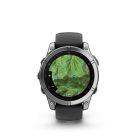 Garmin 010-03025-00 fenix E AMOLED (47mm) fekete szilikon pántos ezüst okosóra