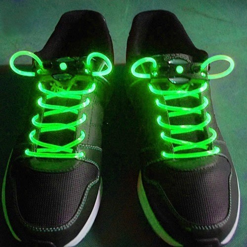 Világító cipőfűző, LED cipőfűző 1 pár Zöld