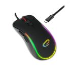 Hesperis Gamer Egér LED RGB Világítással és 7 Gombbal, Optikai USB-C Csatlakozással - EGM303