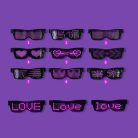 Parti szemüveg, világító szemüveg, LED kijelzős szemüveg