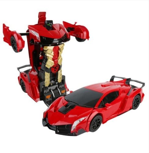 Távirányítós autó, játékautó, robottá alakítható autó Piros