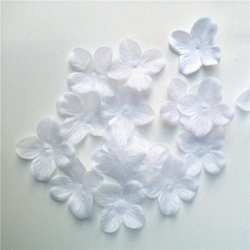 Örökzöld selyem virágszirmok (100 db) fehér