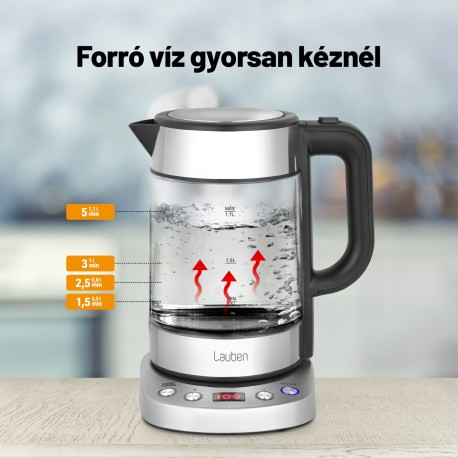 Lauben Electric Kettle EK17GS elektromos vízforraló beállítható vízhőmérsékletű