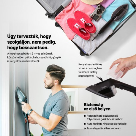 Lauben Handheld Steam Iron 1950BC Ruhagőzölő 1950 W teljesítmény,HorizIron® tech