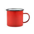 Zománcozott bögre 9 cm 450 ml piros-fehér