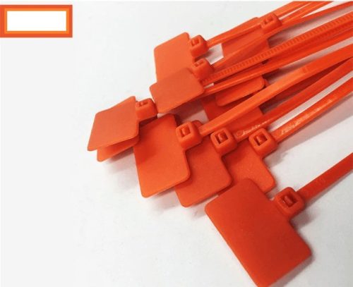 Színes címkés kábelkötegelő (100 db) - Narancssárga
