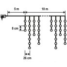 LED-es jégcsap fényfüggöny, 8 programos, 10m, IP44, 230V