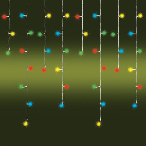 LED-es jégcsap fényfüggöny, 8 programos, 10m, IP44, 230V
