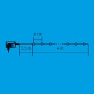 Home KII 50/T LED-es fényfüzér, 4 m / 50 db türkiz LED, állófényű, zöld vezeték, hálózati adapter, beltéri kivitel