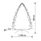 Home KMF 6/180 műfenyő beépített világítással, 350 db LED, 180 cm magasság, 106 cm átmérő, talpkapcsoló, 4 funkció