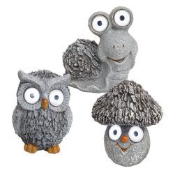   Home MX 639 napelemes kerti lámpa, gomba / bagoly / csiga,  fehér LED, automatikus, akkumulátoros