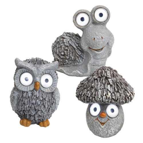 Home MX 639 napelemes kerti lámpa, gomba / bagoly / csiga,  fehér LED, automatikus, akkumulátoros