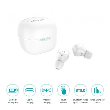 LAMAX Dots2 Touch White TWS Érintőgombos vezeték nélküli fülhallgató fehér
