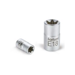   FORTUM dugófej, torx, 1/2", 61CrV5 mattkróm, 38mm hosszú; E14 FORTUM