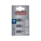 FORTUM behajtóhegy TORX, 3 db, S2 acél; T 10×25mm, bliszteren