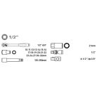 EXTOL PREMIUM dugókulcs klt., CV., racsnis 45fog ; 1/2' 24db, 10-32mm, fém doboz