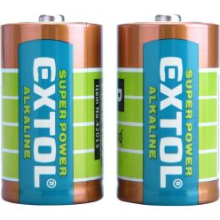   EXTOL ENERGY elem klt. 2 db, alkáli, 1,5V, méret: D (LR20); hosszú étettartam, bliszteren