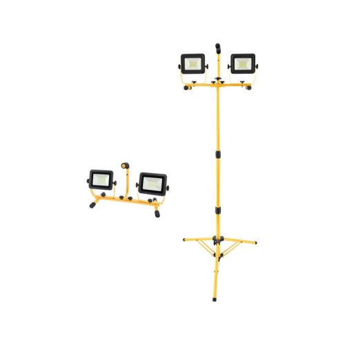 EXTOL LIGHT hordozható LED lámpa, 2×30 W, reflektor; 2×2700 Lm, teleszkópos állvánnyal, 230V/50Hz