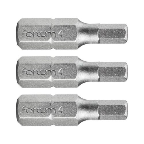 FORTUM behajtóhegy HEX, 3 db, S2 acél; H 6×25mm, bliszteren