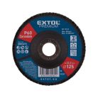 EXTOL PREMIUM lamellás csiszoló acél, Alu, műa. és fa munkadarabok csiszolására, 125×22mm; P80, kúpos, max.:12.300 ford./perc, E