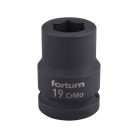 FORTUM gépi (impakt) dugófej 3/4', 19mm, L 52 mm, feketített, FORTUM