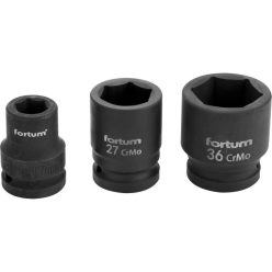   FORTUM gépi (impakt) dugófej 3/4', 38mm, L 57 mm, feketített, FORTUM