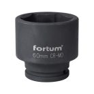 FORTUM gépi (impakt) dugófej 3/4', 60mm, L 70 mm, feketített, FORTUM