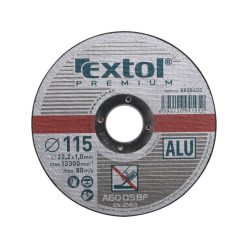   EXTOL PREMIUM vágókorong alumíniumhoz, szürke; 115×1,0×22,2mm, max 13300 ford/perc