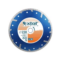   EXTOL PREMIUM gyémántvágó TURBO Plus; 230mm, száraz és vizes vágáshoz, vágási mélység: 4,0 cm