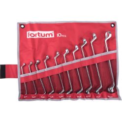   FORTUM csillagkulcs klt. 10db, 6-27mm 61CrV5 mattkróm; 6×7, 8×9, 10×11, 12×13, 14×15, 18×19, 20×22, 21×23, 24×27mm, vászon tok