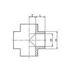 PVC Cross Fitting, 50 mm - kereszt idom, PVC csőrendszerekhez