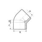 PVC csőidom, 45 fokos szögben hajlított, D90 mm - megbízható minőségű, könnyen szerelhető termék