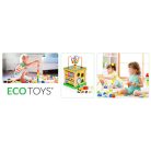 Fa kocka formabedobó tábla Ecotoys - oktató játék