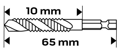 NEO TOOLS Gépi menetfúró, 2az1ben előfúró éllel, HSS-Titán, M3X0,5mm, hatszög szárral 08-949