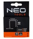 NEO TOOLS Tűzőkapocs 10mm, J típus, 1000db 16-510