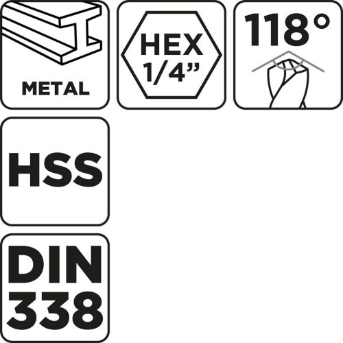 GRAPHITE Csigafúró, HSS DIN 338, 4mm, 2db/cs 54T987