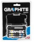GRAPHITE Csavarhúzó bitkészlet, 10 részes, bitek 25mm - 8db, mágneses bittartó 1db., univerzális doboz 1db 56H614