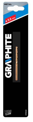 GRAPHITE Csigafúró HSS-COBALT 5% 3.2mm 57H022