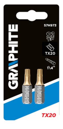 GRAPHITE Csavarhúzó bit Torx 20, 25mm, 1/4", 2db 57H973