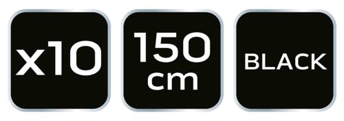 NEO TOOLS Cipőfűző 150cm, fekete, Rendelési egység: 10db 82-391