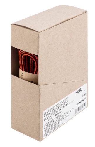 NEO TOOLS Cipőfűző 120cm, narancs/fekete, Rendelési egység: 10db 82-392