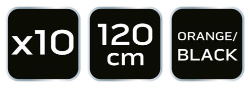 NEO TOOLS Cipőfűző 120cm, narancs/fekete, Rendelési egység: 10db 82-392