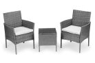 Rattan hatású kerti bútor szett – asztal és székek, szürke, MultiGarden