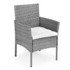 Rattan hatású kerti bútor szett – asztal és székek, szürke, MultiGarden