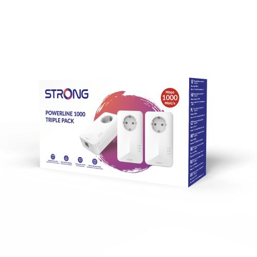 Strong Powerline 1000 Trio V2 kit, 3 db termék, 1000 Mbit - BONTOTT