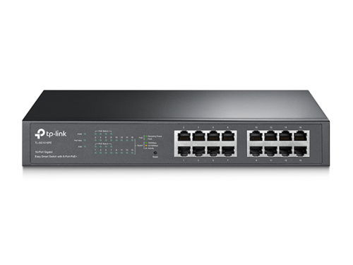 TP-LINK TL-SG1016PE 16 portos gigabites Easy Smart PoE switch 8 PoE+ csatlakozás